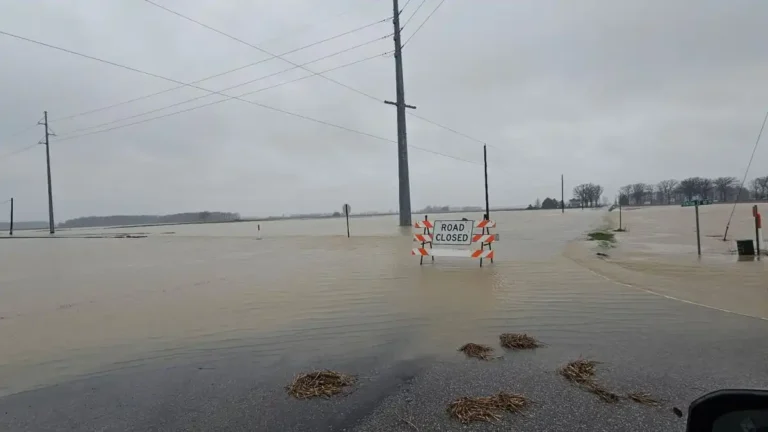 Flooding in Defiance County, OH, slowed storm damage survey efforts on April 1