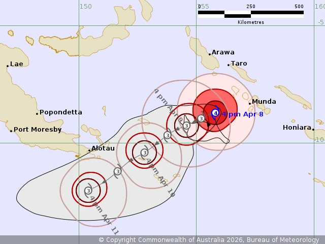 Severe Tropical Cyclone Maila BOM forecast track april 8 2026