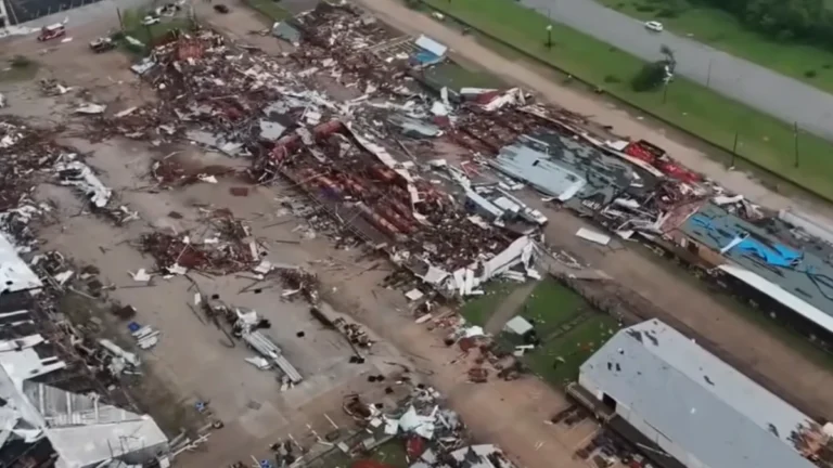 Storm damage in Mineral Wells, Texas on April 28, 2026