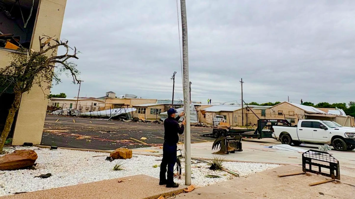 Tornado damage in Mineral Wells, Texas on April 29, 2025