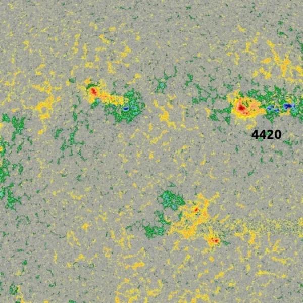 M-class flare risk remains high from Regions 4420 and 4425 through April 29