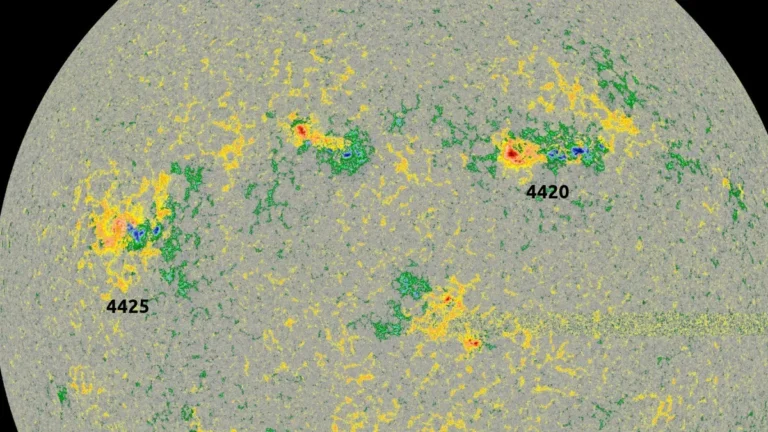 active regions 4425 and 4420 on april 27 2026 sdo hmi