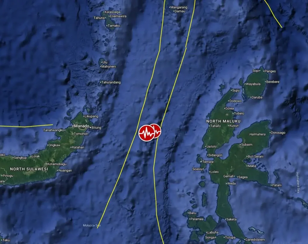 epicenter m7.4 earthquake molucca sea indonesia april 1 2026 bg