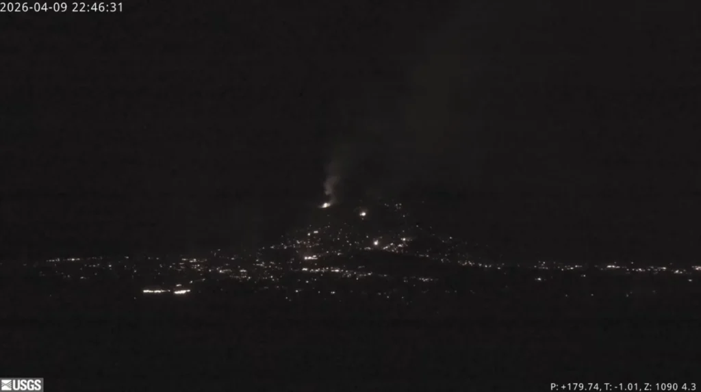 Eruptive episode 44 at Kilauea volcano, Hawaii on April 9, 2026
