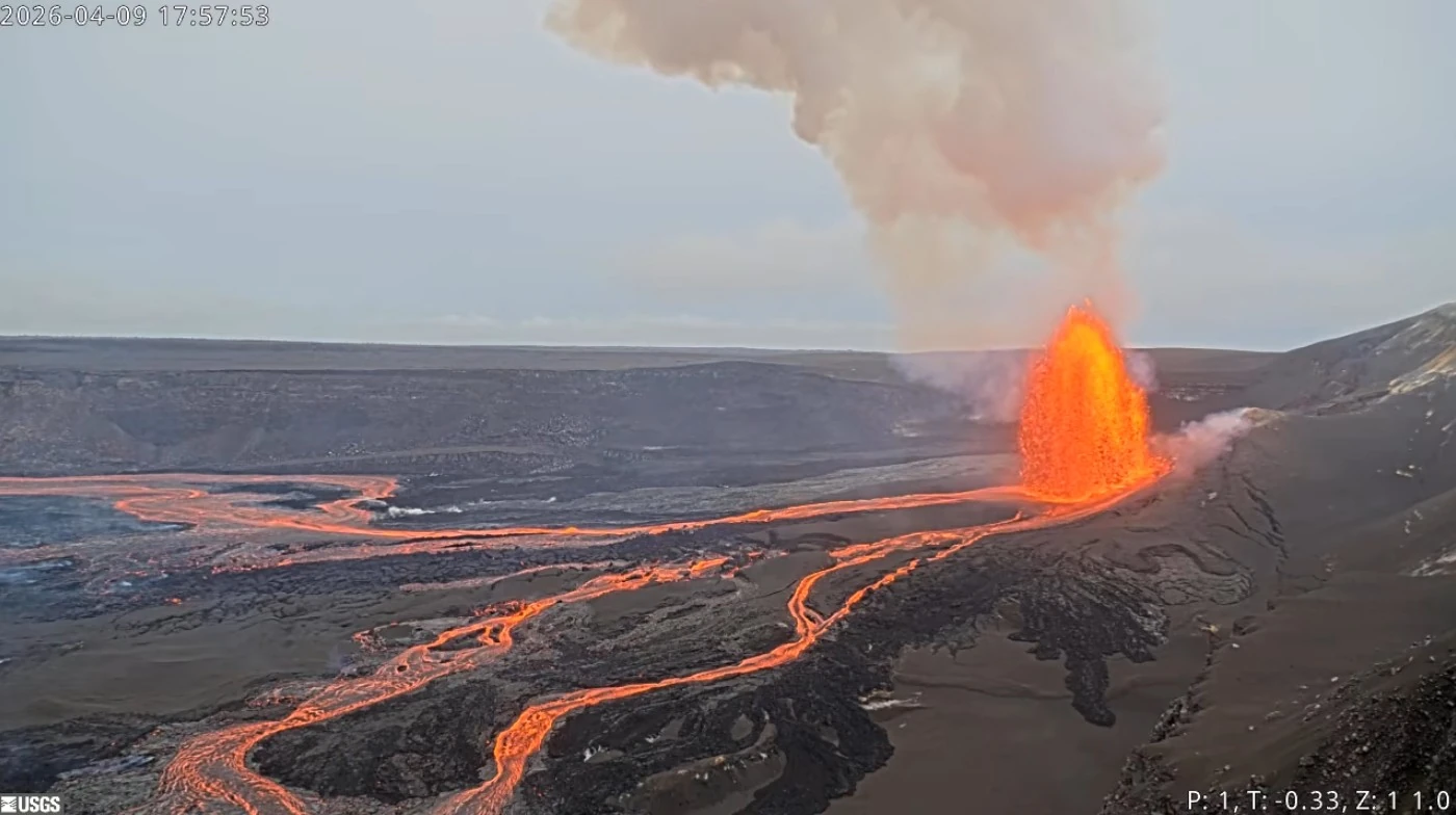 Eruptive episode 44 at Kilauea volcano, Hawaii on April 9, 2026