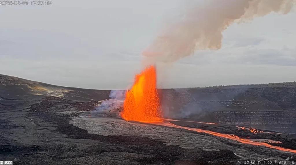 Eruptive episode 44 at Kilauea volcano, Hawaii on April 9, 2026