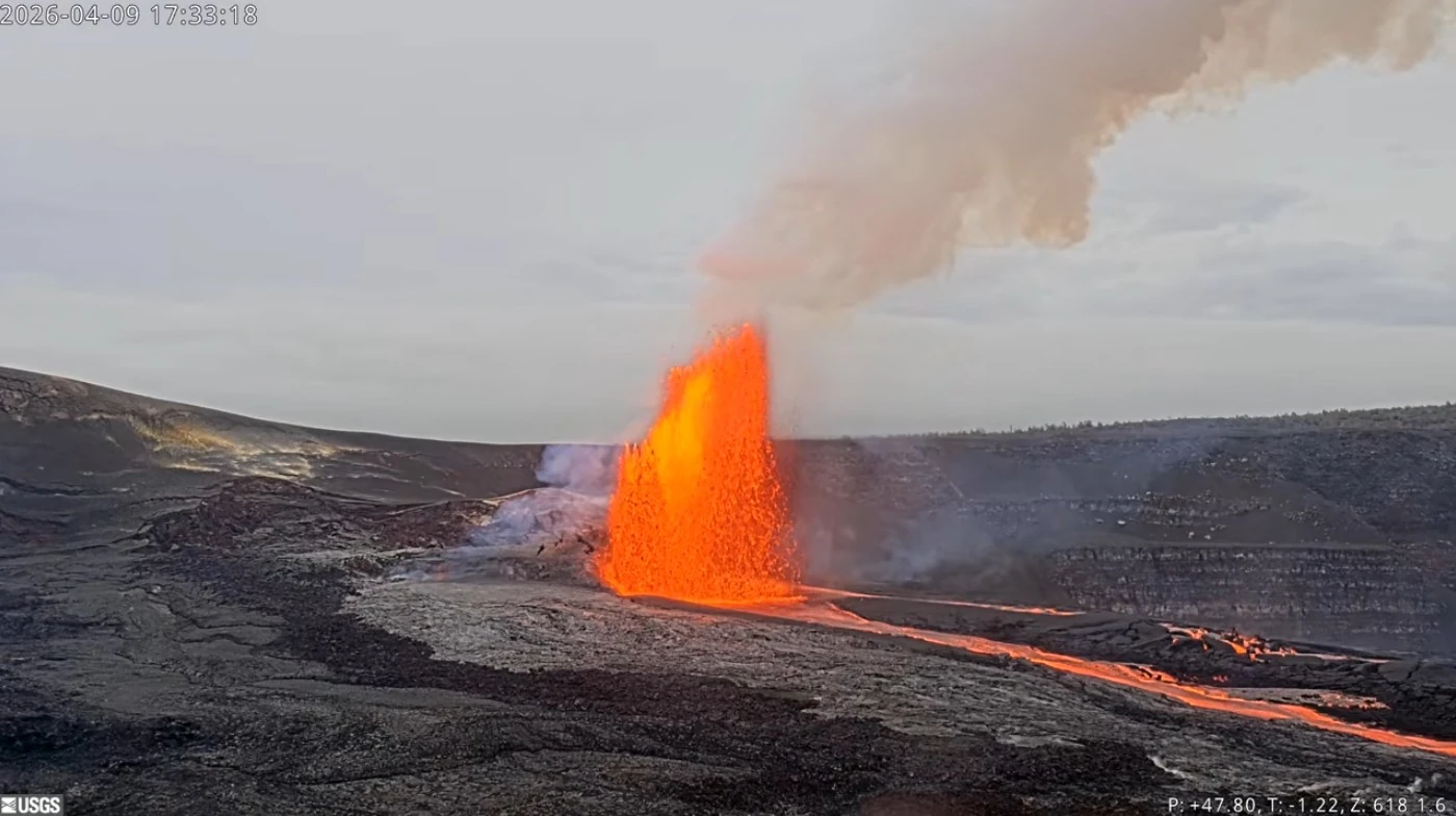 Eruptive episode 44 at Kilauea volcano, Hawaii on April 9, 2026