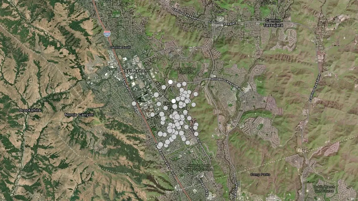 m2.5+ earthquakes in san ramon california april 19 2025 to april 19 2026