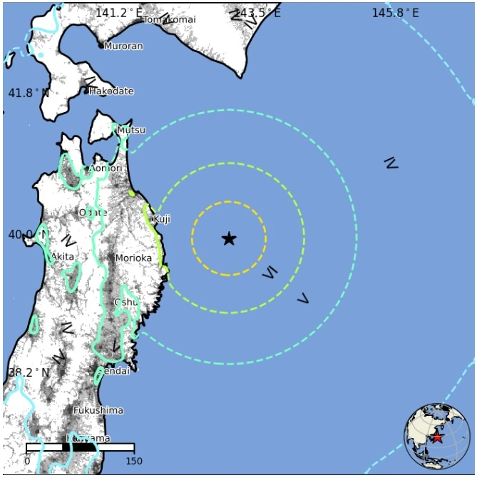 m7.4 earthquake near east coast of honshu japan april 20 2026 usgs epe