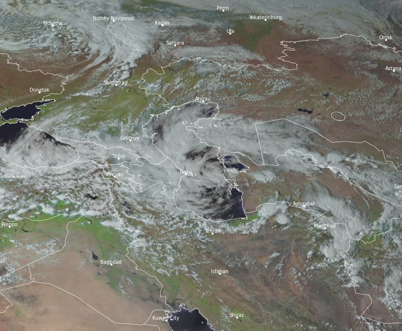 satellite image centered over caspian sea at 1145 utc on april 5 2026