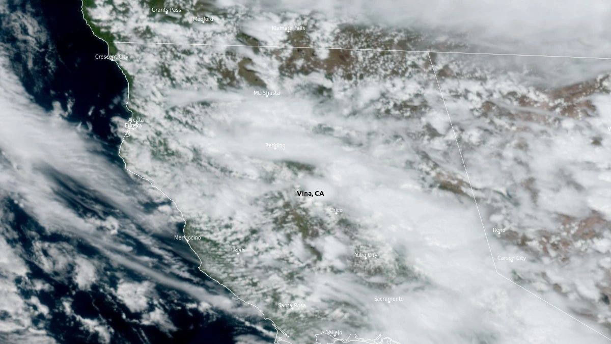satellite image centered over vina california at 2100 UTC on april 12 2026