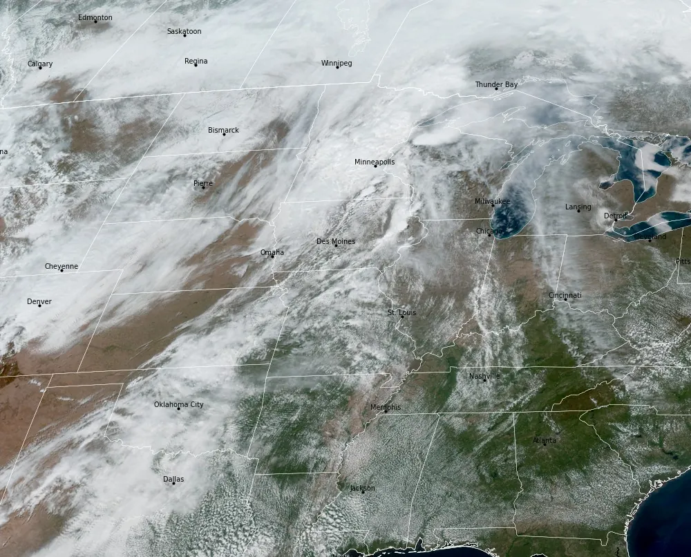 Satellite image acquired at 17:50 UTC on April 17, 2026