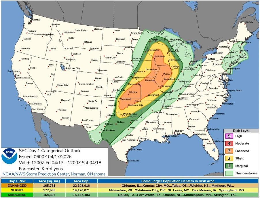 spc categorical outlook 12z april 17 to 12z april 18 2026