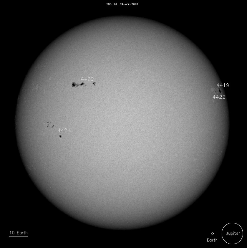 sunspots on april 24 2026