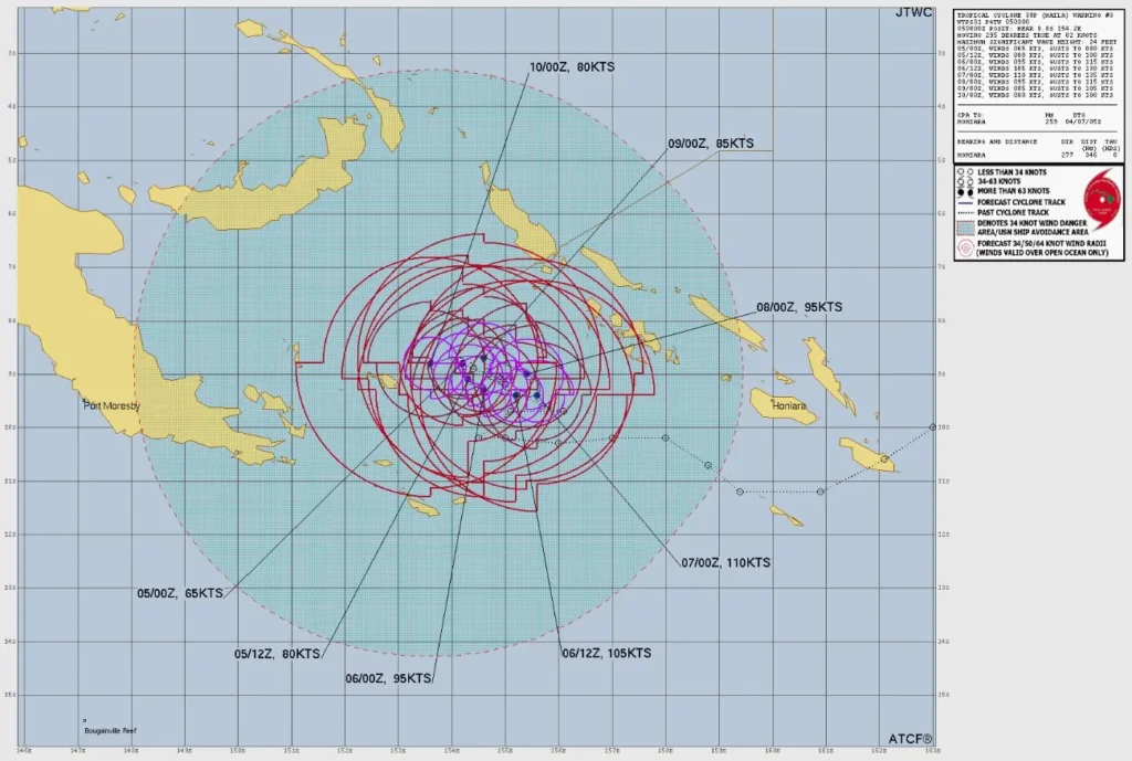 tropical cyclone maila jtwc forecast track 03z april 5 2026