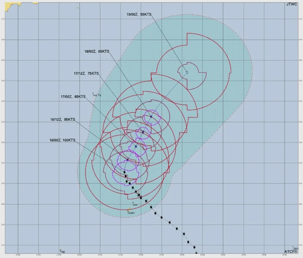 typhoon sinlaku jtwc forecast track 0300 utc on april 16 2026