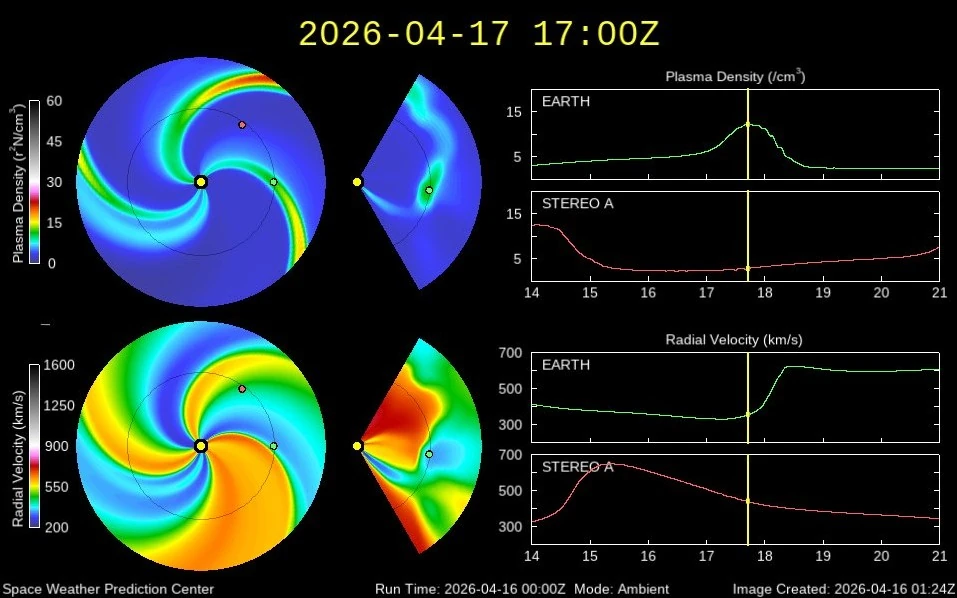 wsa enlil solar wind prediction april 17 2026