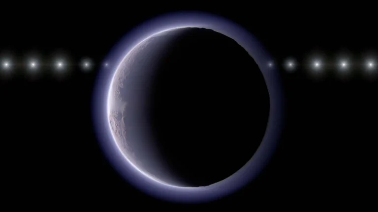 Artist’s conception of a star passing behind TNO with an atmosphere