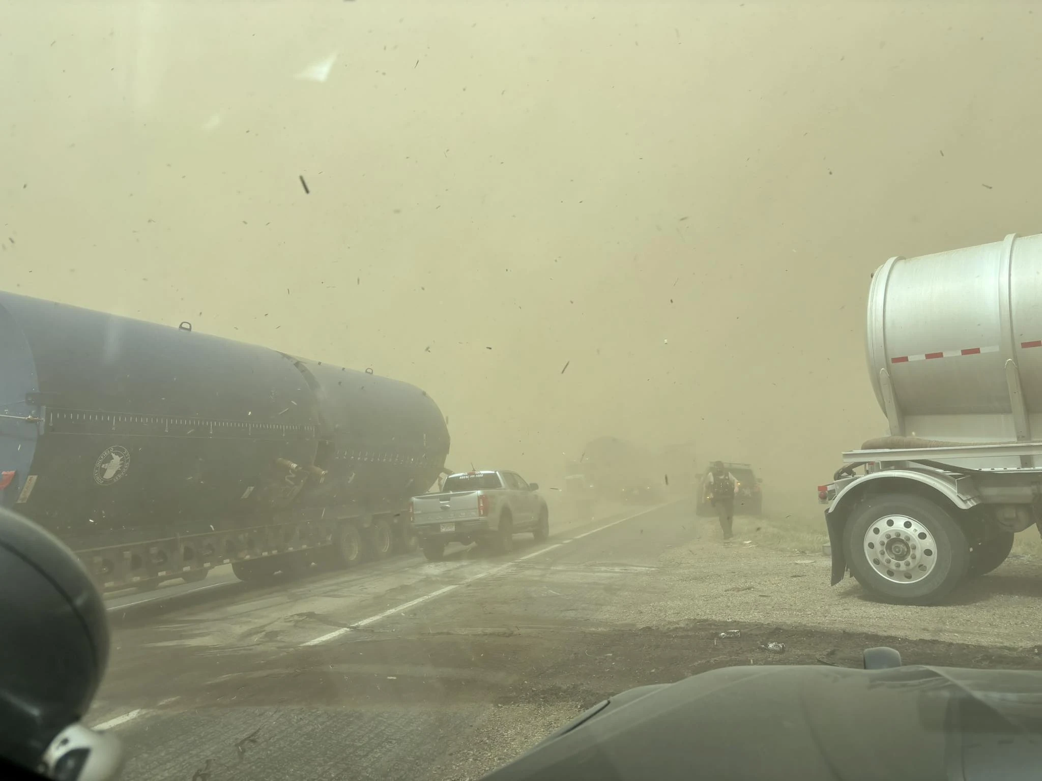 Crash caused by a dust storm on Highway 85 near Williams County on May 14, 2026