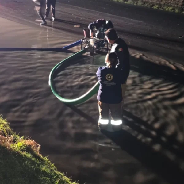 Flooding in San Nicolas, Buenos Aires, on May 17, 2026. Credit: Puebla Civil Protection
