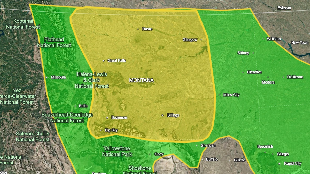 Google earth overlay of Slight Risk ERO by WPC on May 30, 2026