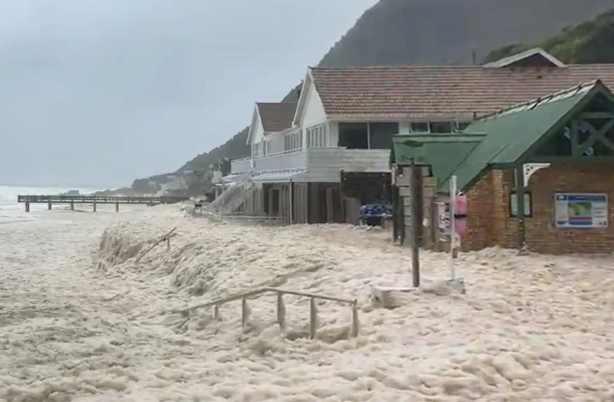 Heavy wave action elevated sea conditions Victoria Bay resulted in seawater pushing up past the public restrooms and into surrounding areas on May 6, 2026