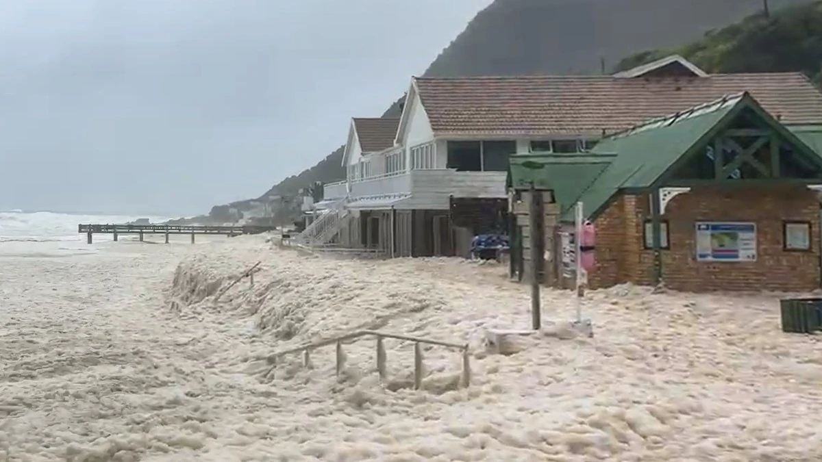 Heavy wave action elevated sea conditions Victoria Bay resulted in seawater pushing up past the public restrooms and into surrounding areas on May 6, 2026