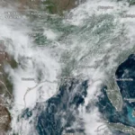 Satellite image of southern and eastern United States at 2130 UTC on May 27 , 2026