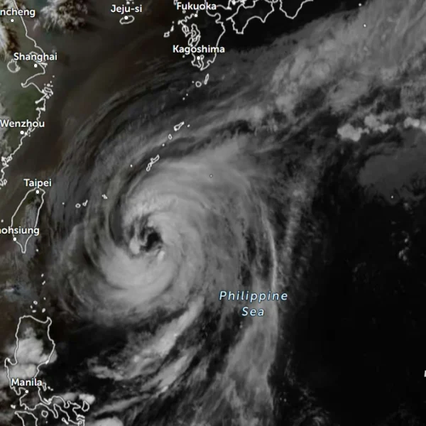 Satellite image of Tropical Storm Jangmi (Domeng) at 1010 UTC on May 31, 2026