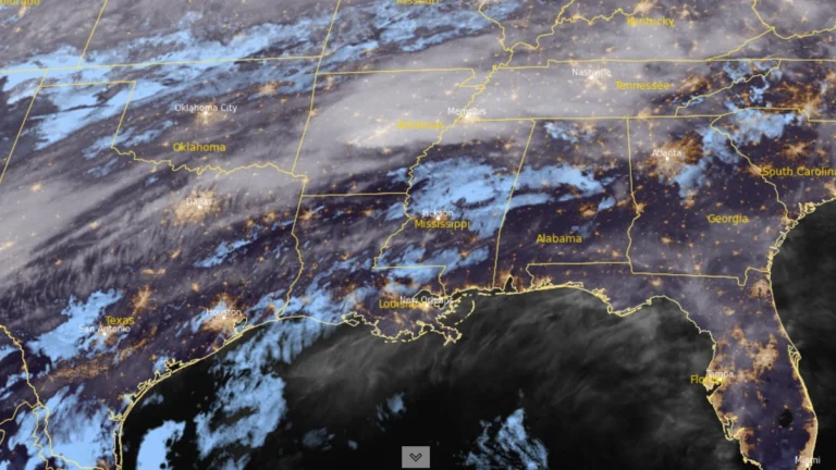 Satellite image of southeastern USA at 0810 UTC on May 6, 2026