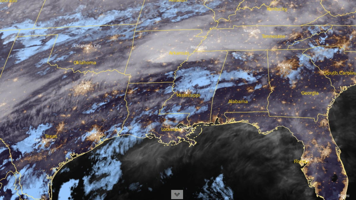 Satellite image of southeastern USA at 0810 UTC on May 6, 2026