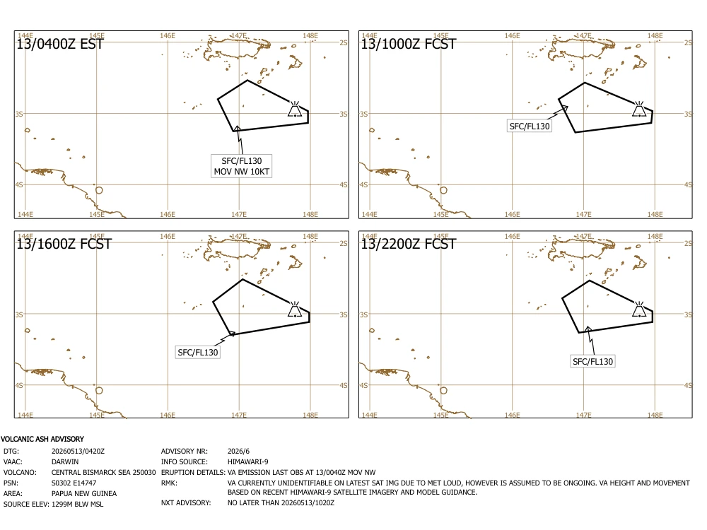 central bismarck sea png vaa darwin vaac 0420z may 13 2026