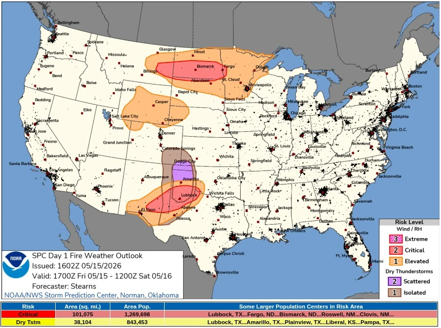 critical fire weather valid 24 hours to 1700 utc may 16 2026