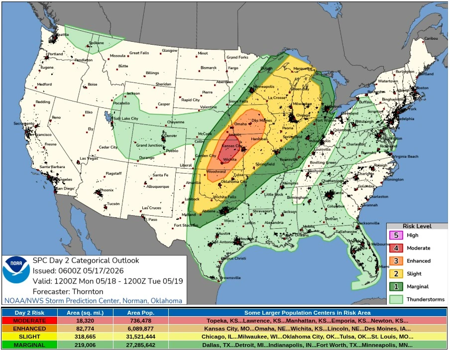 day 2 categorical outlook valid 24 hours to 1200 utc may 19 2026