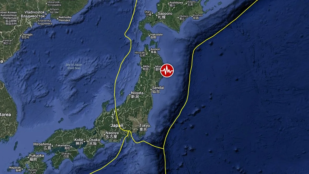 epicenter m6.7 earthquake near east coast of honshu japan may 15 2026