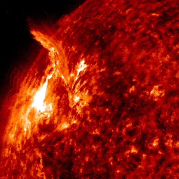 M5.7 solar flare erupts from Region 4436, launches large CME from east limb