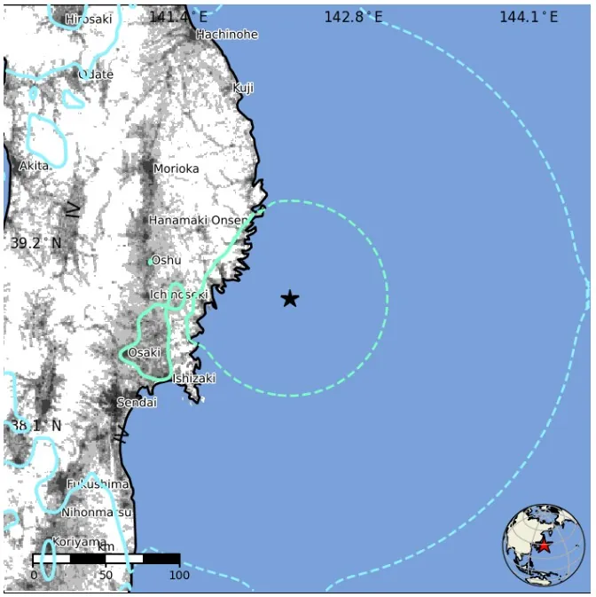 m6.7 earthquake near east coast of honshu japan may 15 2026 usgs epe