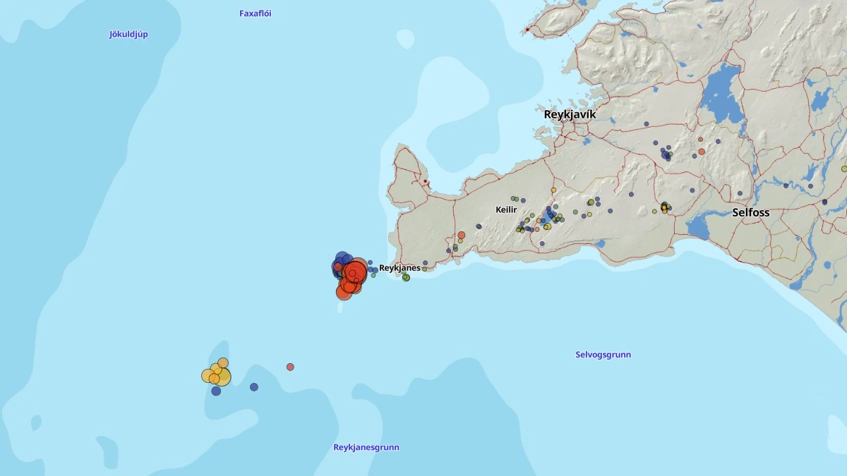 reykjanes ridge iceland earthquakes may 18-25 2026