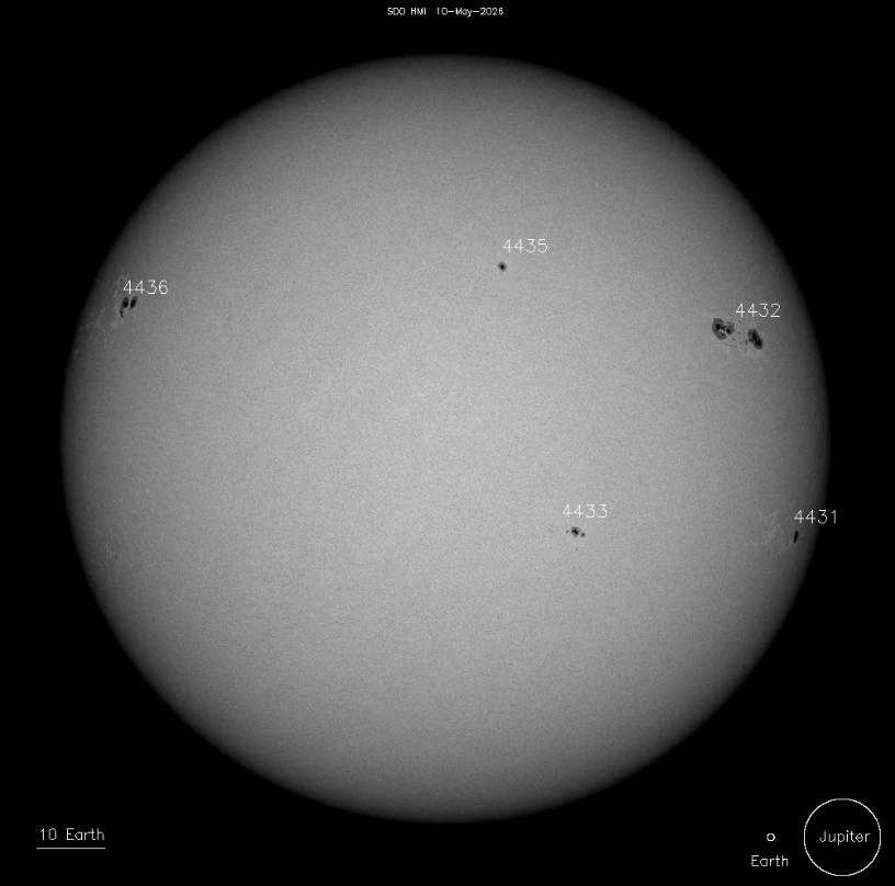 sunspots on may 10 2026 sdo hmi
