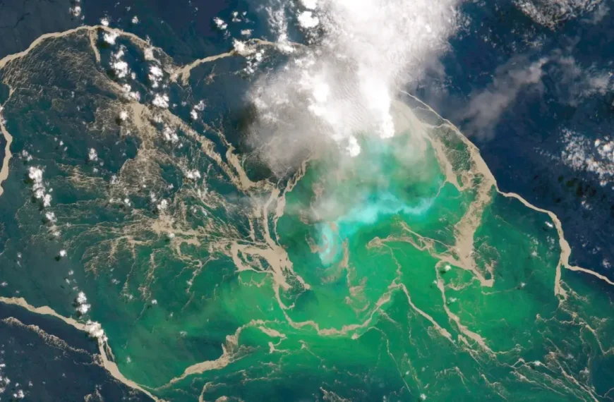 titan ridge submarine volcano eruption satellite image may 22 2026