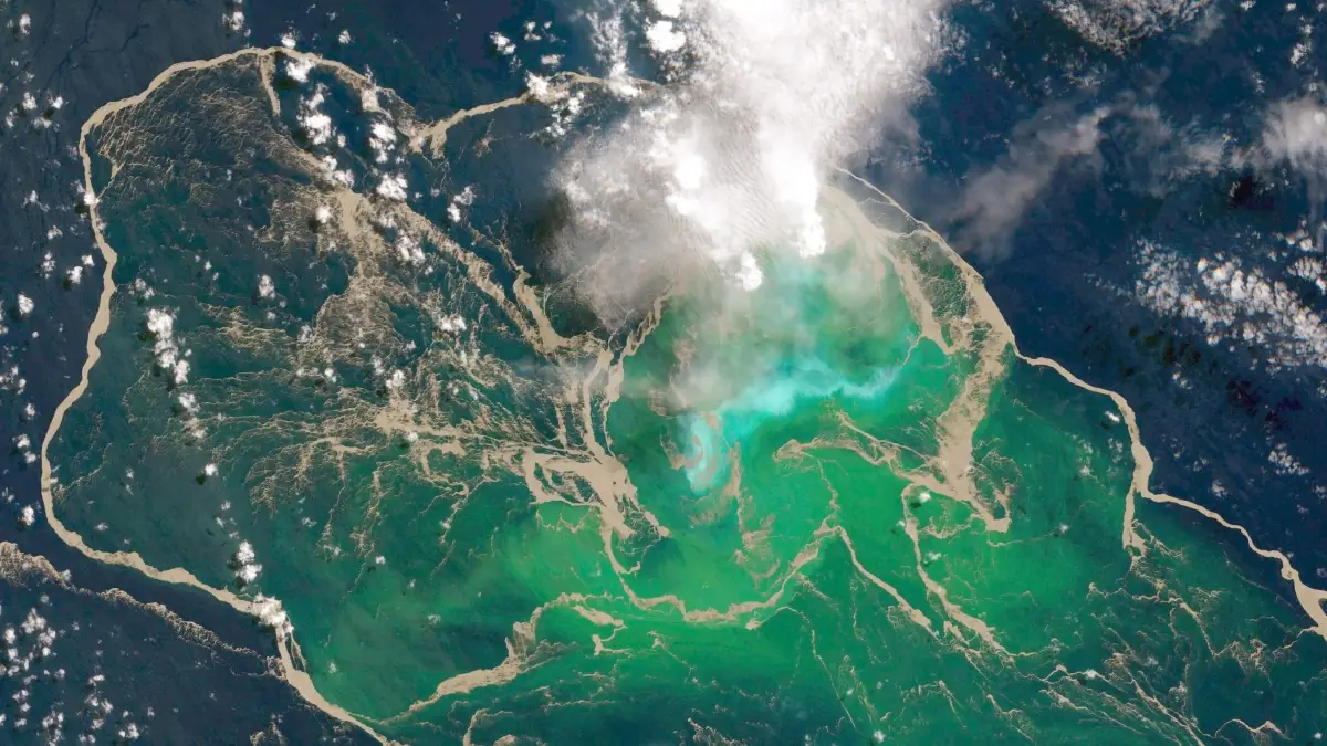titan ridge submarine volcano eruption satellite image may 22 2026