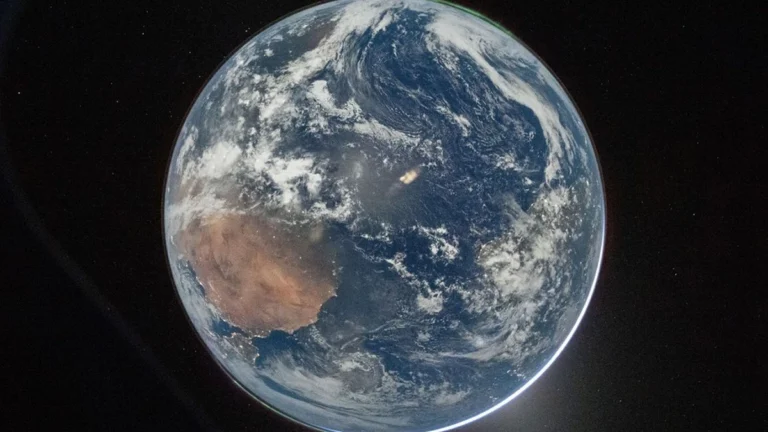 A Moonlit Earth as Seen From Artemis II.