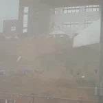 Collapsed tent that injured five people during WVU vs Cal Poly Baseball game on June 6, 2026
