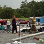 Damage caused by strong winds at EastLake Community Church in Moneta, Virginia on June 12, 2026