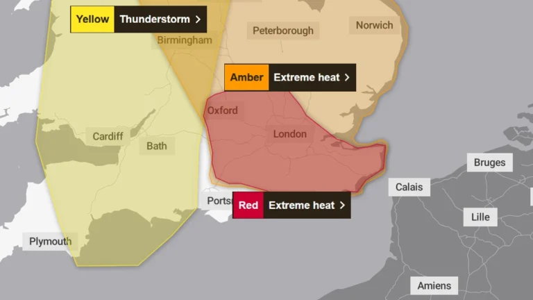 Red Warning for Extreme Heat - UK, June 26, 2026. Credit: UK Met Office