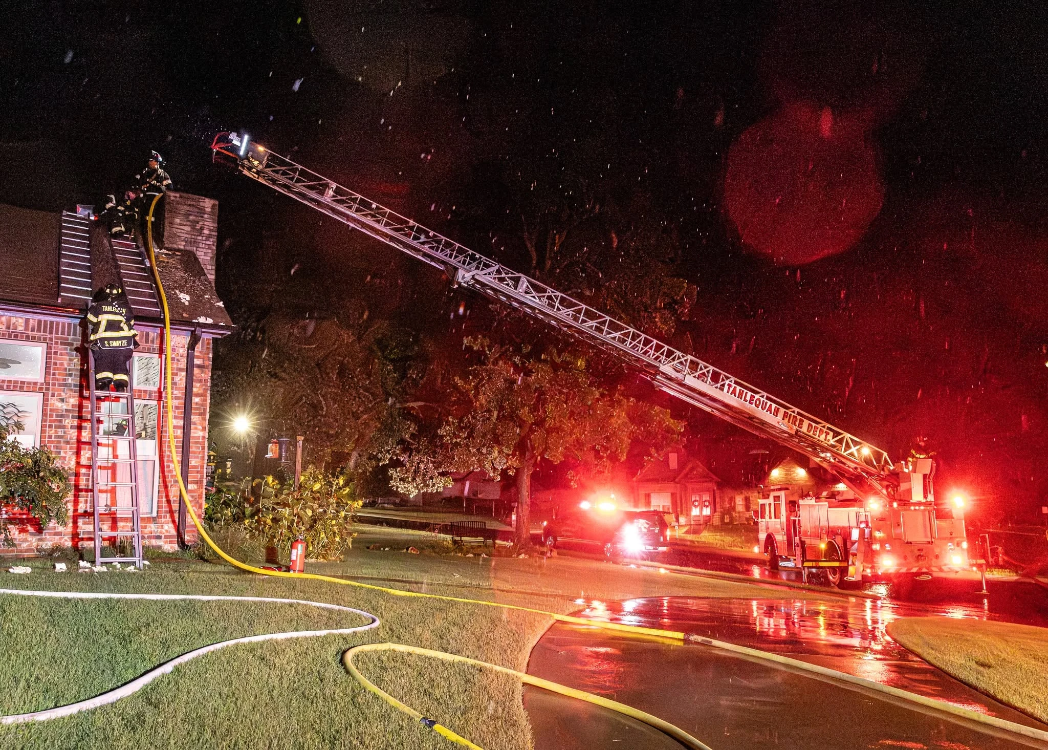 Fire caused by lightning in Cherokee County on June 13, 2026. Credit: Tahlequah Fire Department