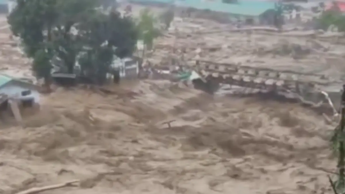 Flash flooding triggered by heavy rainfall caused extensive damage at the NEEPCO Colony in Posa, Yazali, Arunachal Pradesh, on June 24, 2026
