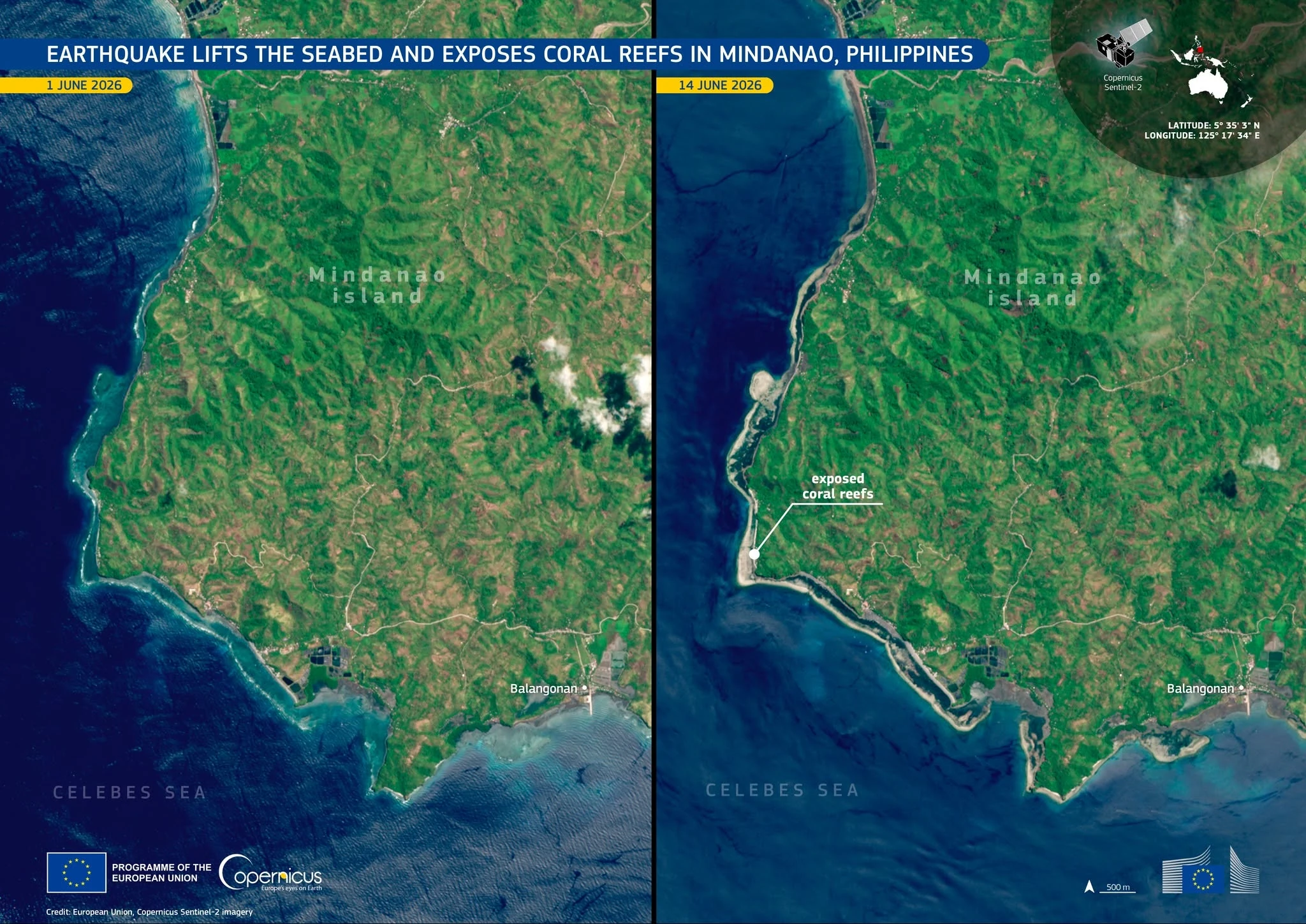 M7.8 Mindanao earthquake uplifts seabed by 2m in southern philippines 2026