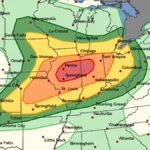 Moderate risk of severe thunderstorms issued by SPC on June 17, 2026