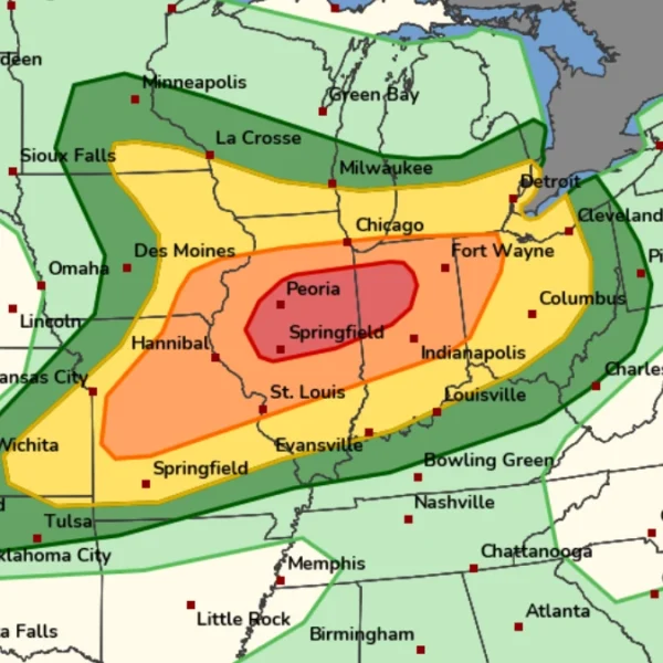 Moderate risk of severe thunderstorms issued by SPC on June 17, 2026